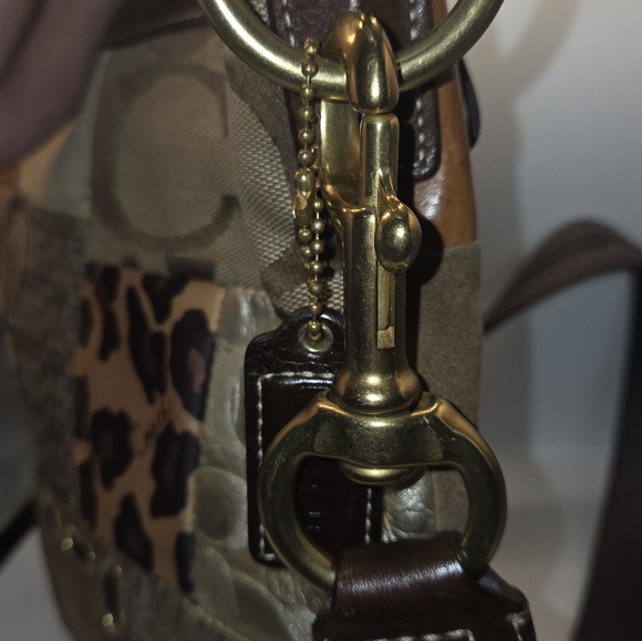 VTG COACH Patchwork Top Zipper Crossbody Tote Shoulder Bag Brown Lining - Picture 6 of 10